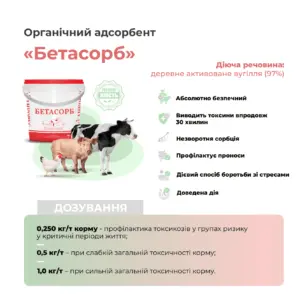 Адсорбент мікотоксинів для свиней, птиці, ВРХ «Бетасорб» Ankores (10кг) - Зображення 2