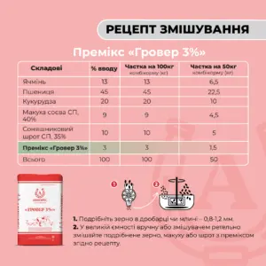 Премікс для свиней від 30 до 65 кг «Гровер 3%» Ankores (10кг) - Зображення 3