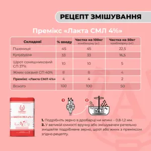 Премікс для свиноматок лактуючих «Лакта СМЛ 4%» Ankores (25кг) - Зображення 3