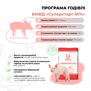 БМВД для поросят від 8 до 15 кг «Суперстарт 30%» Ankores (25кг) - Зображення 2