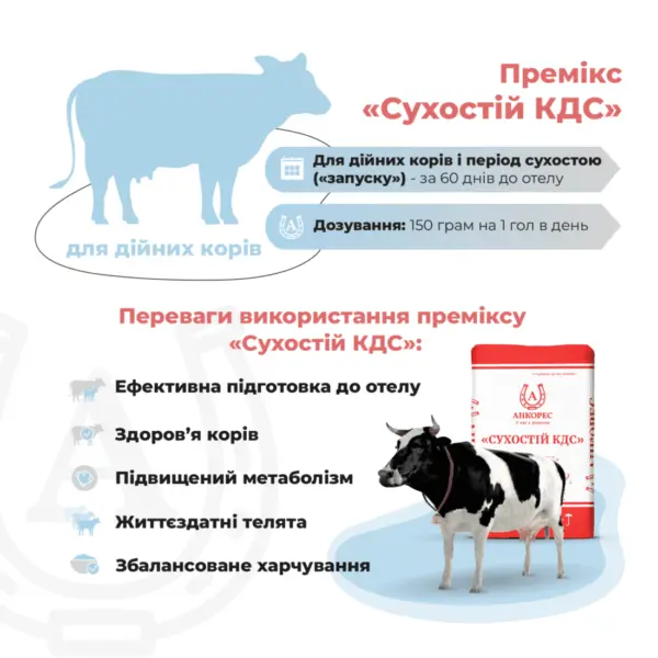Премікс для дійних корів в період сухостою «Сухостій КДС» Ankores (10кг)