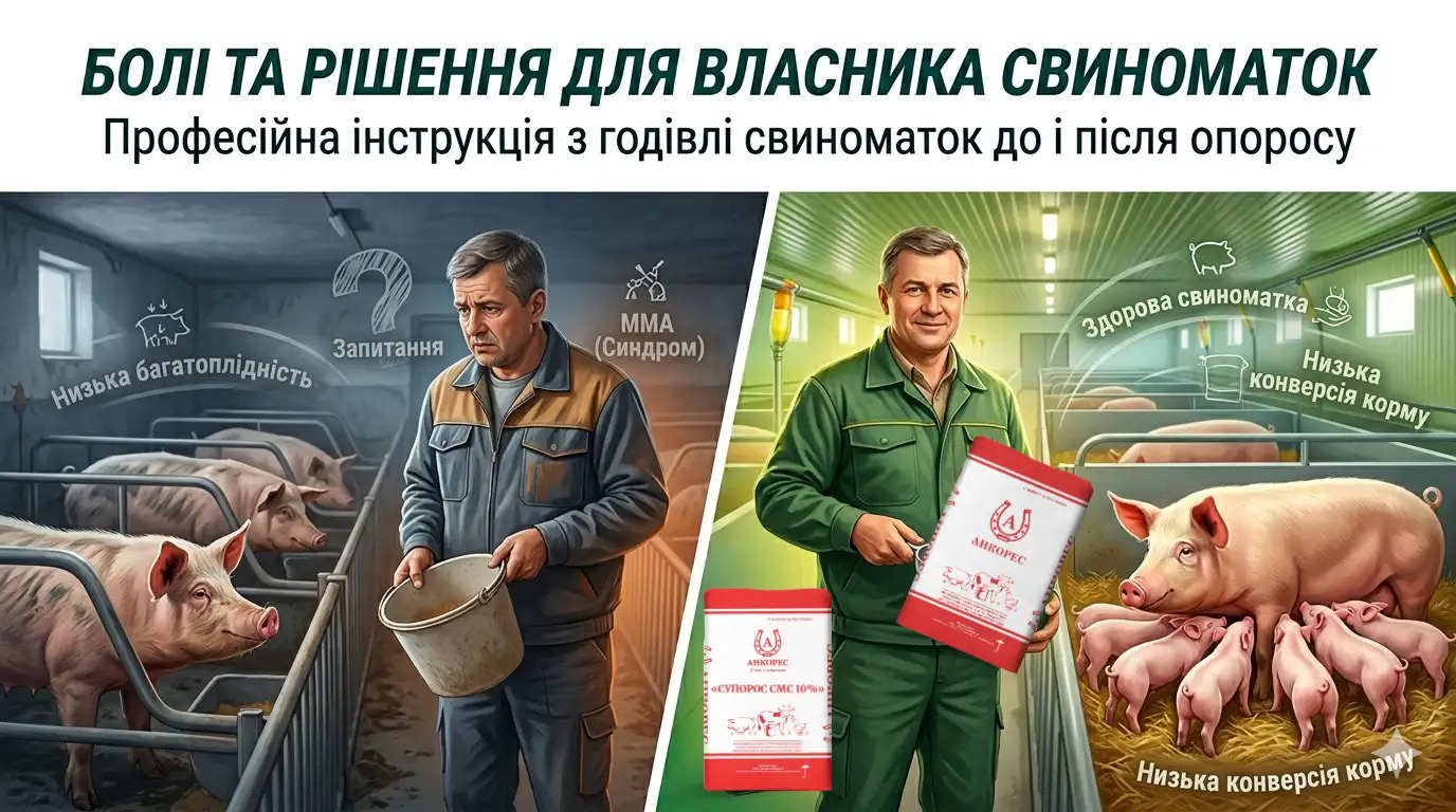 Болі та рішення для власника: Професійна годівля свиноматок (поросних, лактуючих, після опоросу)